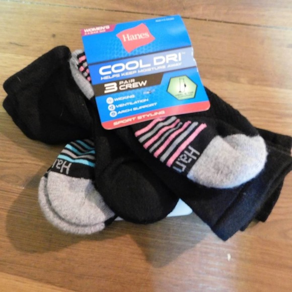 Hanes Cool Dri 3 pr. Crew Women's 5-9 - Picture 3 of 3